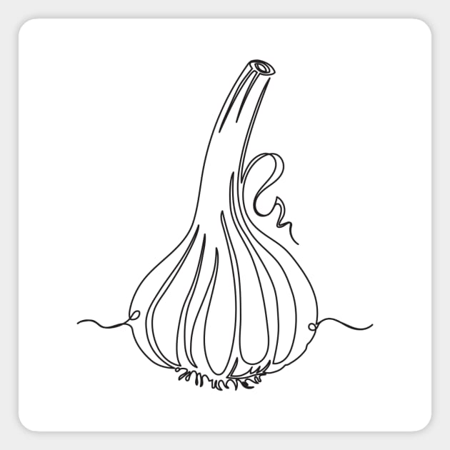 Continuous Line Garlic! Magnet by SWON Design